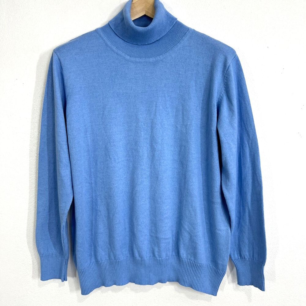 Daimidy Cashmere Blend Sweater Womens‎ Large Long Sleeve Turtleneck Baby Blue